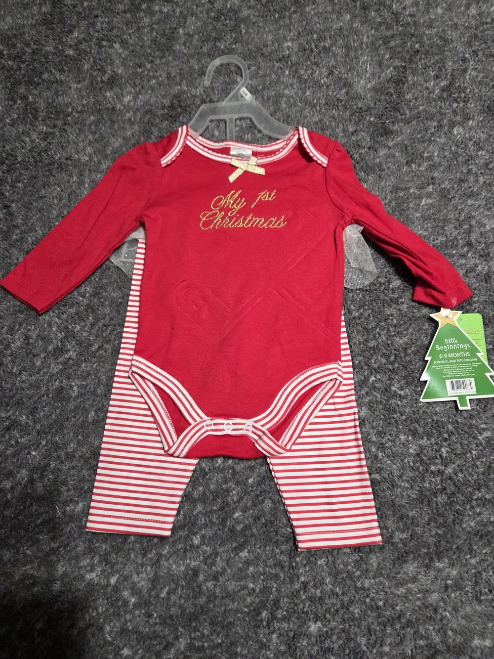 Baby Girls' Red 'My 1st Christmas' Two-Piece Bodysuit Set - Little Beginnings